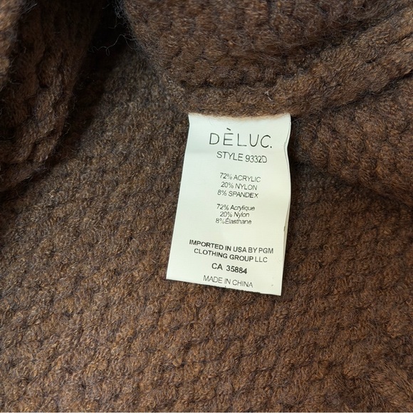 DELUC George Sleeveless Mock Neck Sweater Chocolate Size S - Picture 6 of 10